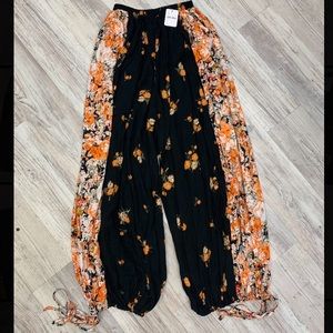 Free People Wide Leg Pant Orange/Black